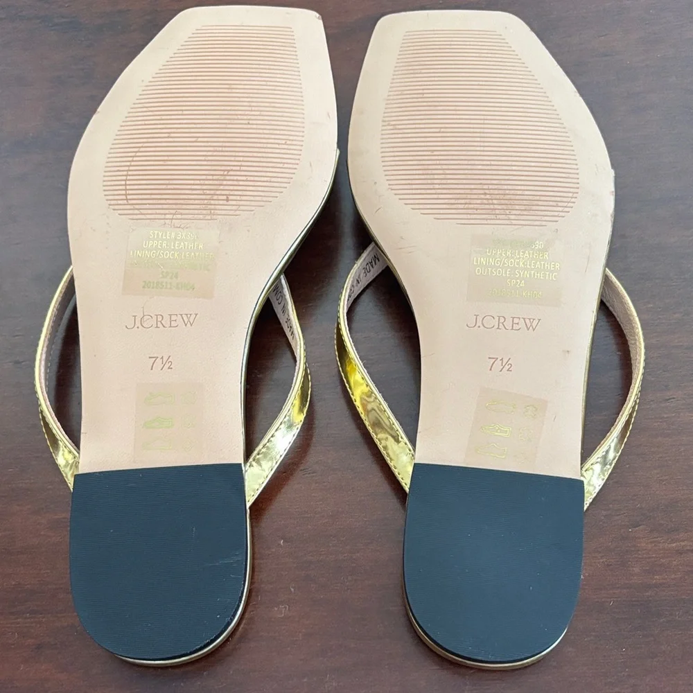J. Crew Gold and Tan Women's Sandals